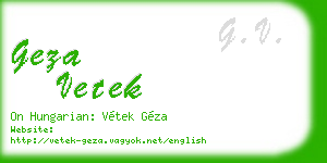 geza vetek business card