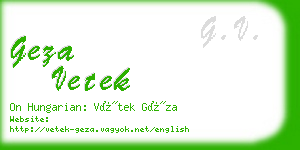 geza vetek business card